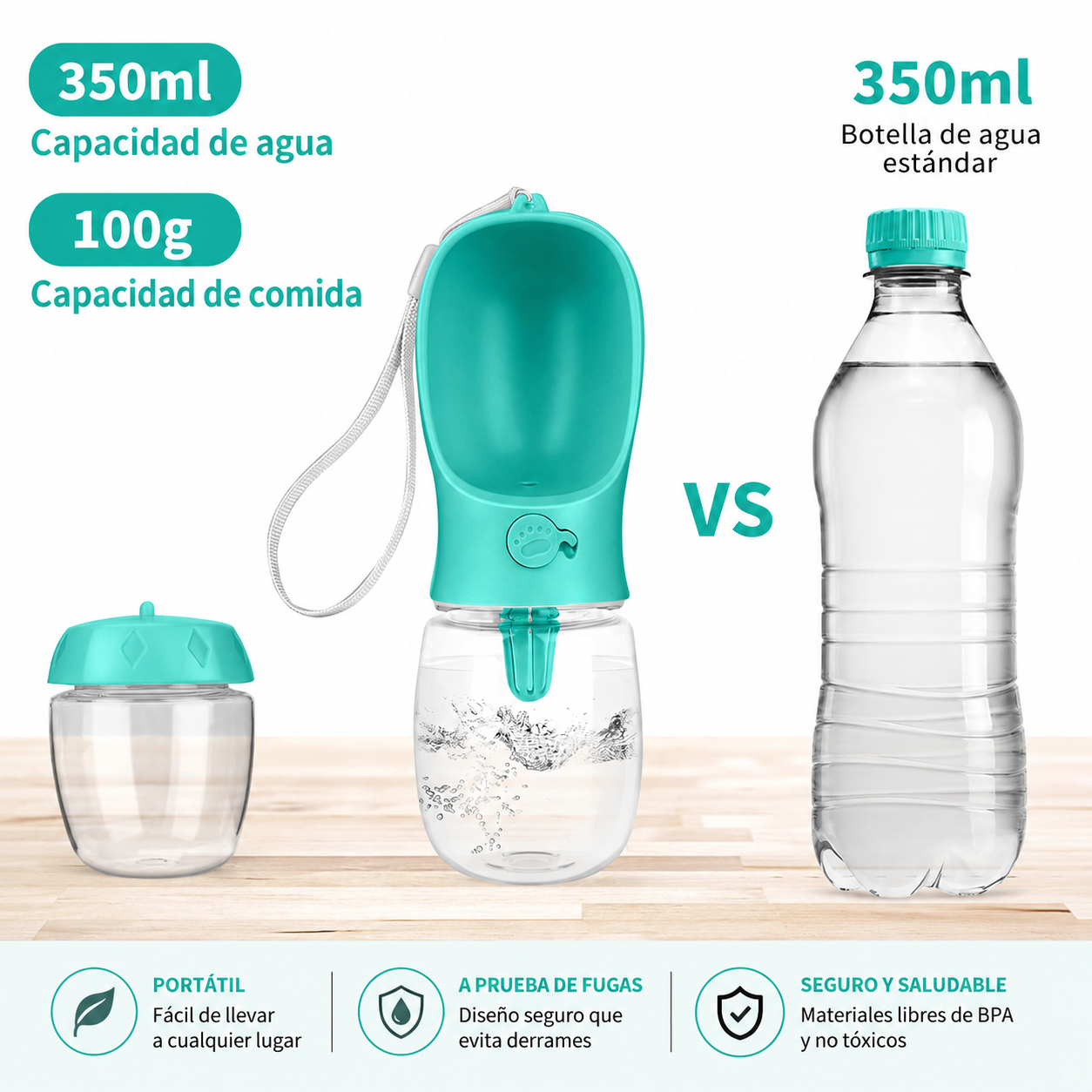 Botella Antiderrames para Paseos sin Sed